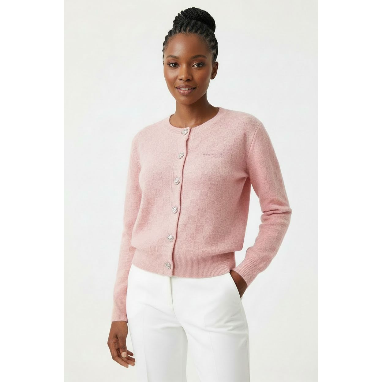 Buttoned Knitted Long Sleeve Top