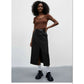 Side Pockets Slit Skirt