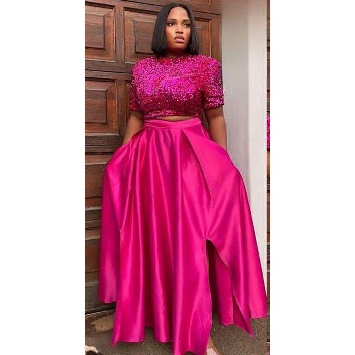 Sexy Glitter Crop Top & Skirt Set