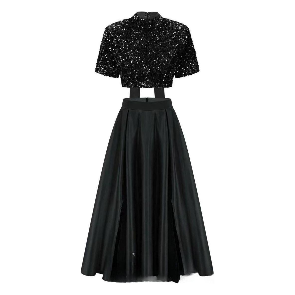 Sexy Glitter Crop Top & Skirt Set