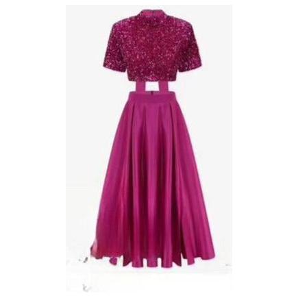 Sexy Glitter Crop Top & Skirt Set