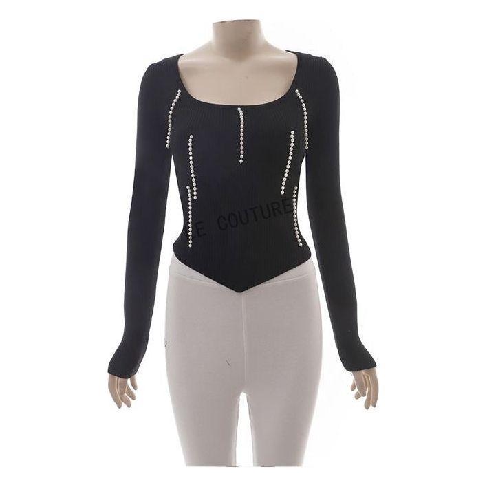 Long Sleeve Beads Top