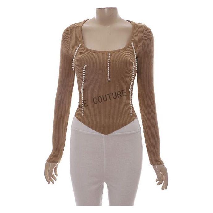 Long Sleeve Beads Top