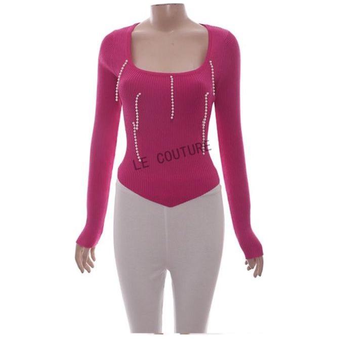Long Sleeve Beads Top