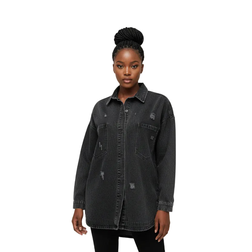 Distressed Oversized Denim Shirts