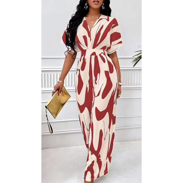 Vintage V-Neck Jumpsuit