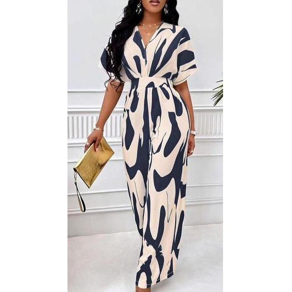 Vintage V-Neck Jumpsuit