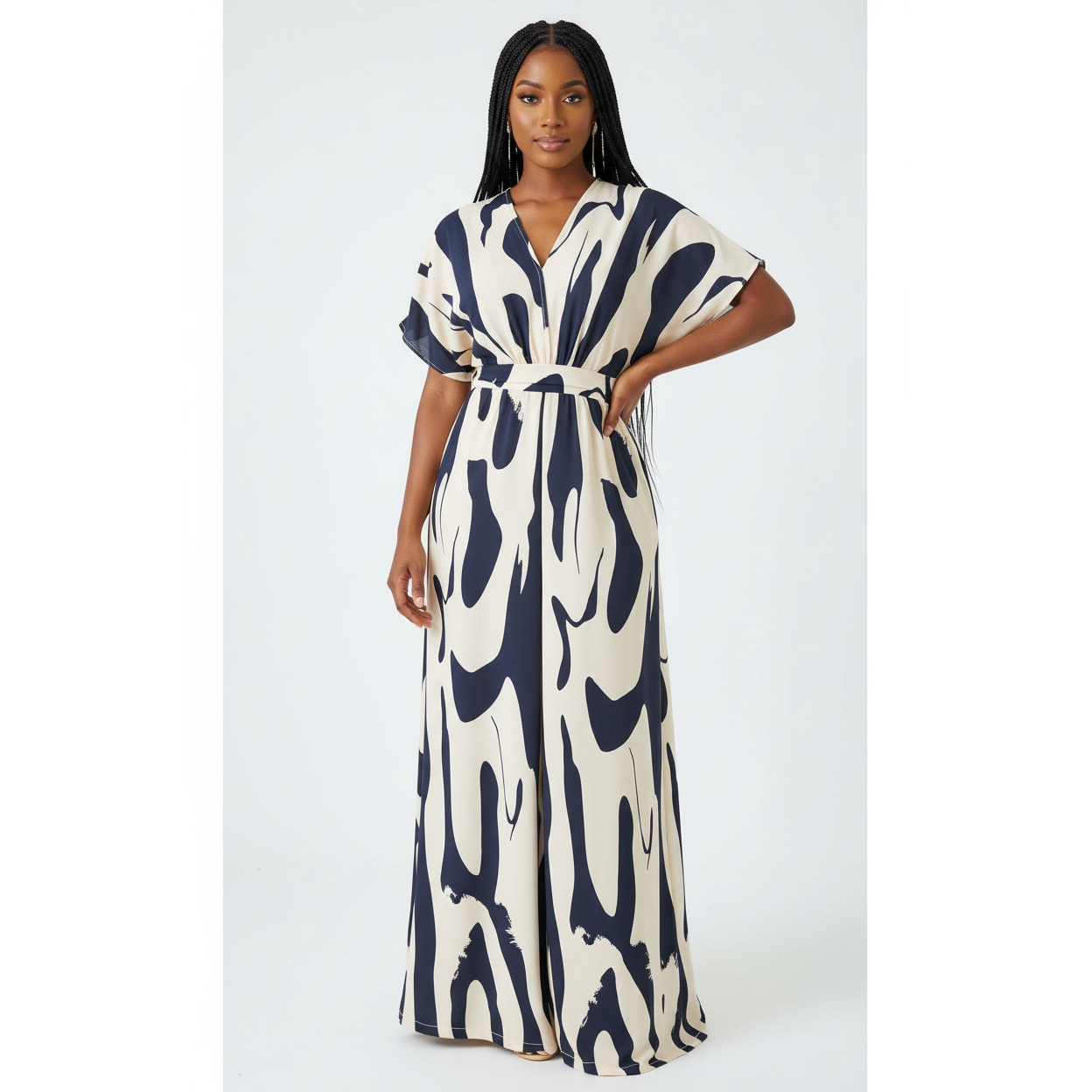 Vintage V-Neck Jumpsuit