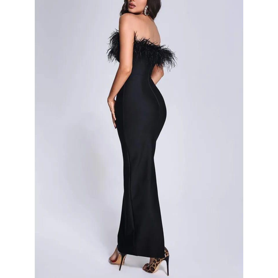 Sexy Bandage Feather Dress
