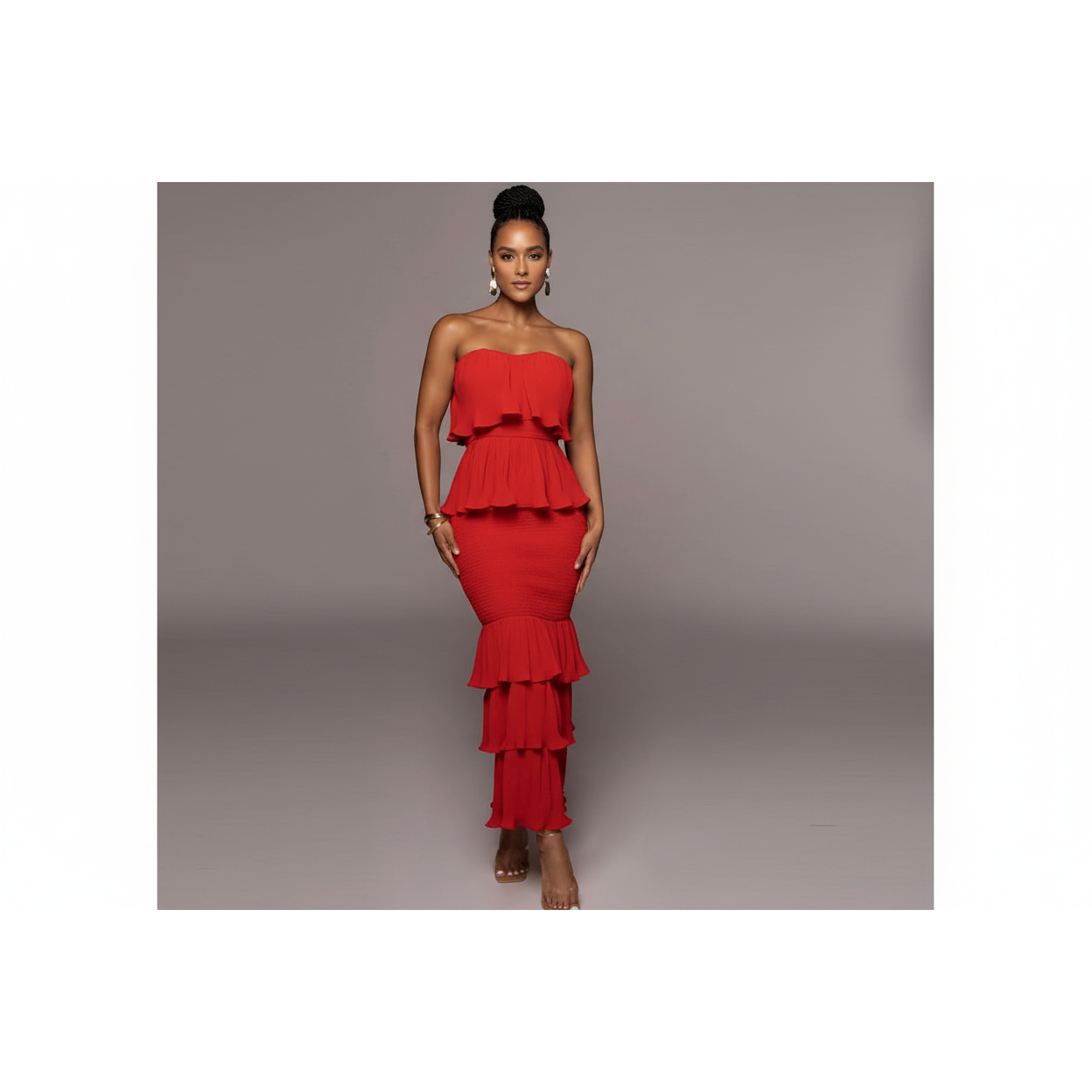Sleeveless Ruffle Maxi Dress