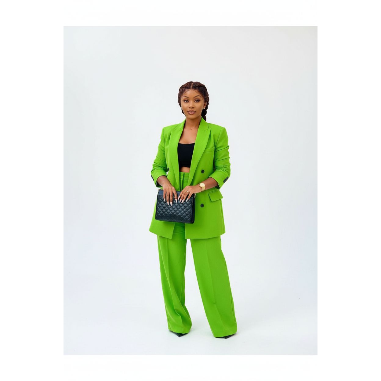 Long Sleeve Blazer and Pants 2 Piece Outfits.