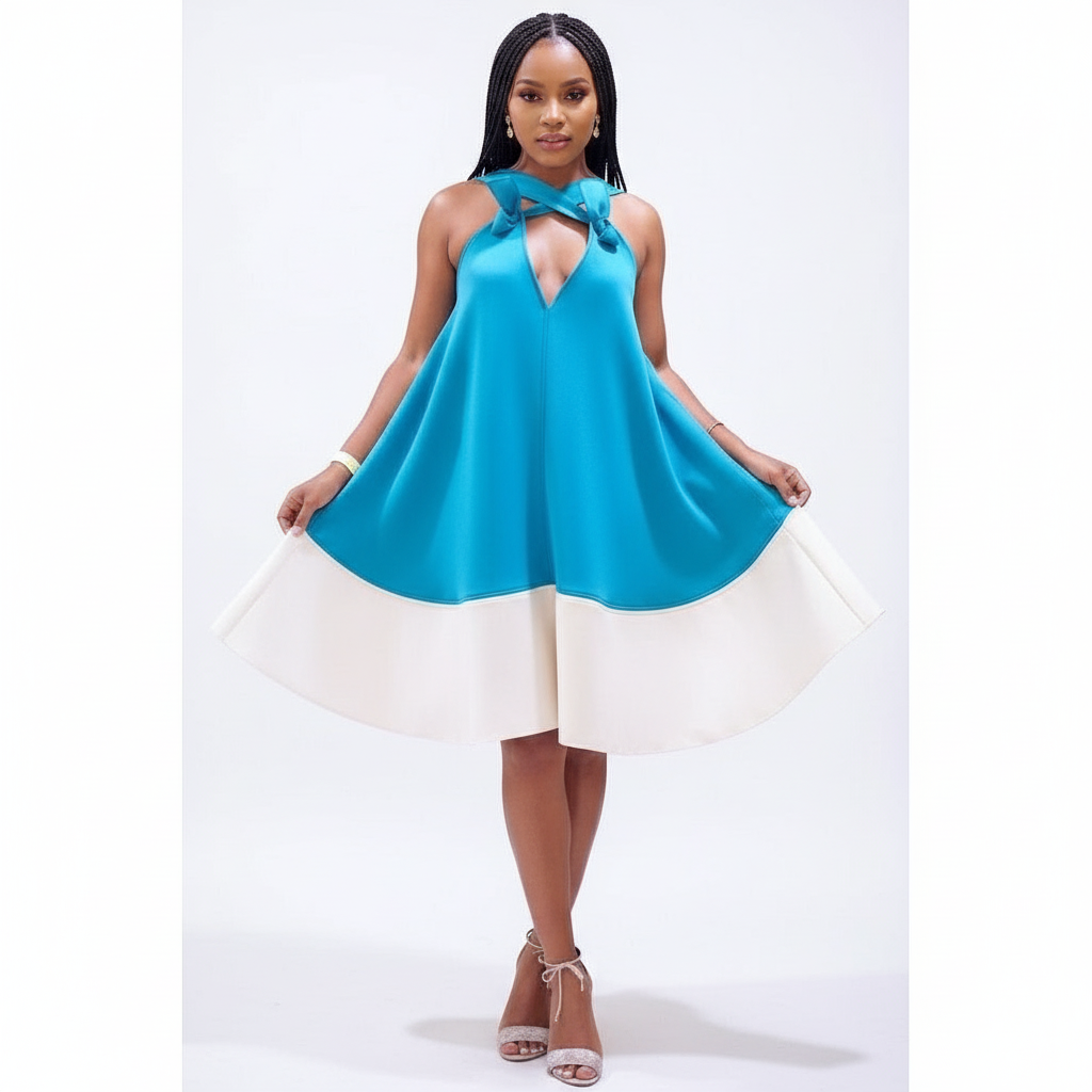 Sleeveless Backless Line Summer Dress