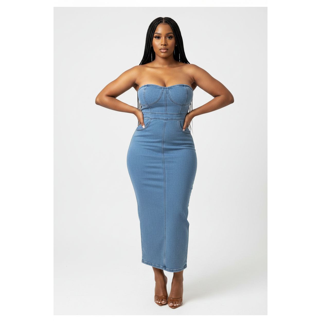 Sleeveless Denim Dress