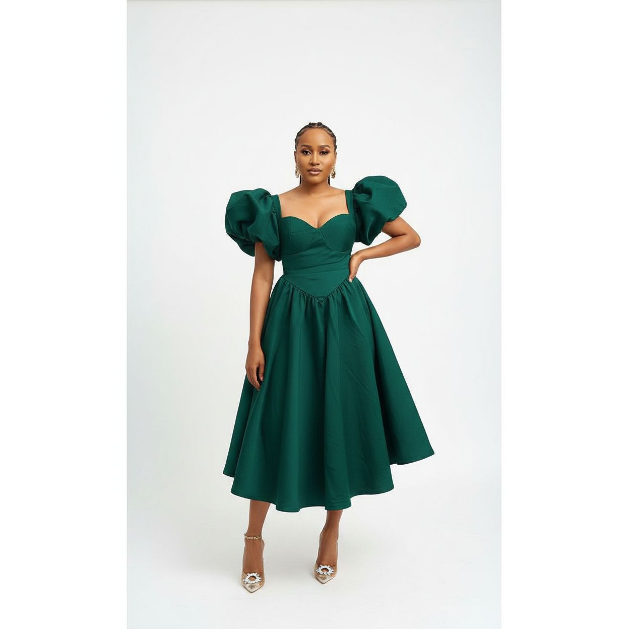 Vintage Bubble Sleeve Dress