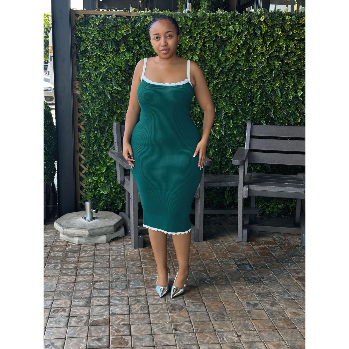 Sleeveless Square Neck Bodycon Maxi Dress