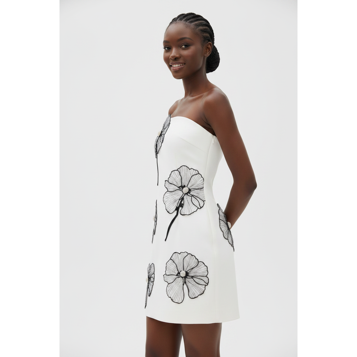 Floral Print Strapless Tube Mini Dress