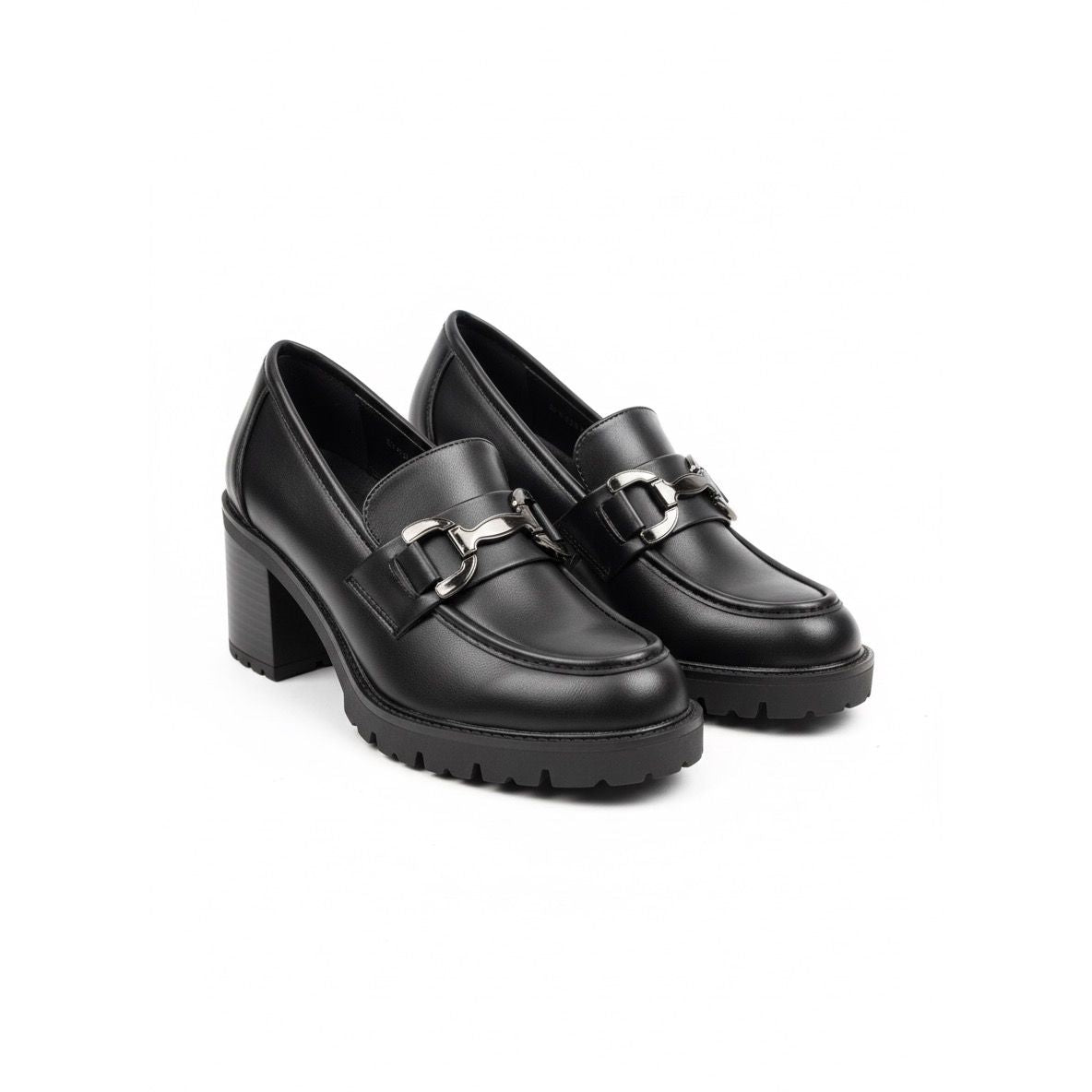 Women’s Block Heel Loafers – Chunky Slip-On Shoes