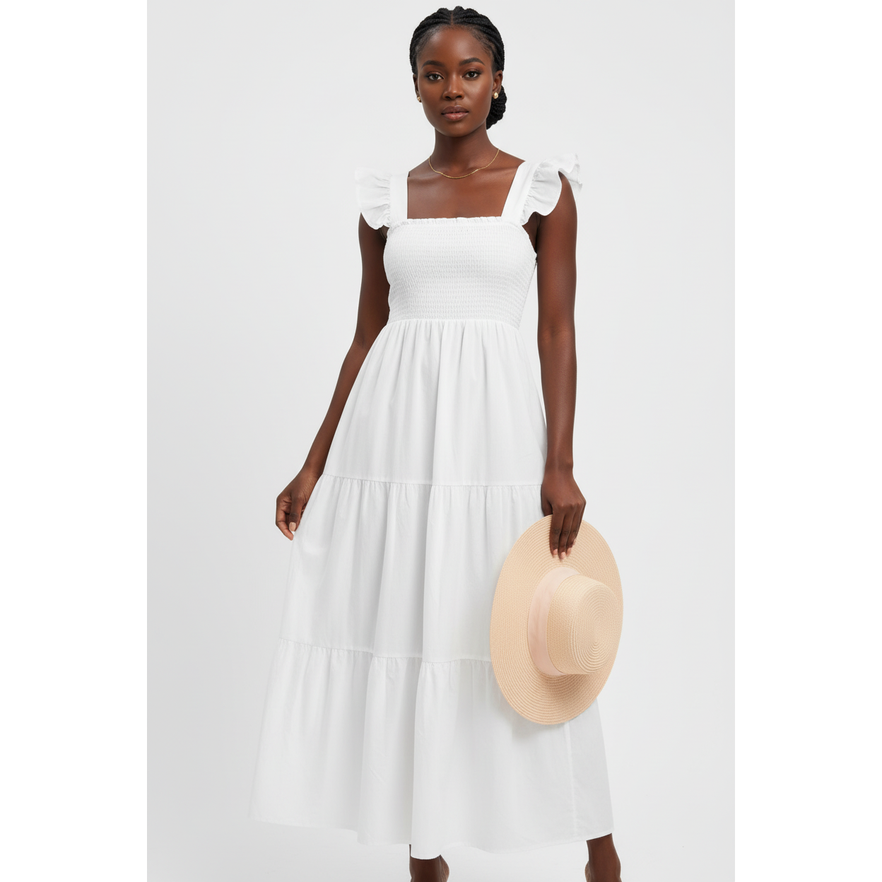 Square Sleeveless Maxi Dress