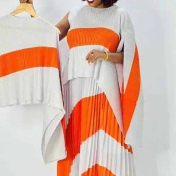 Vintage Pleated Top & Skirt Set