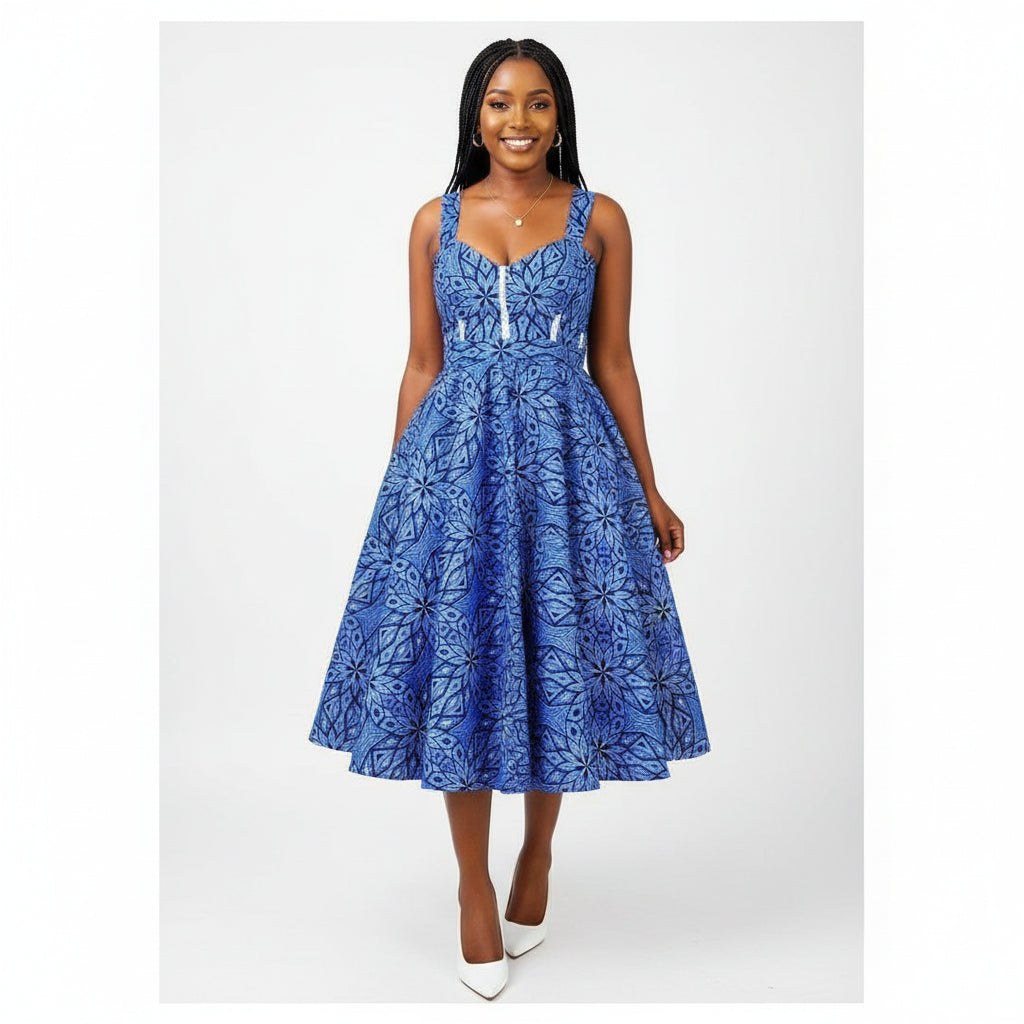 Sleeveless Ankara Dress