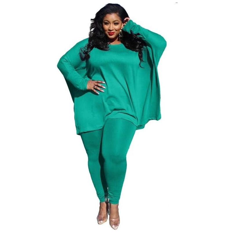 Solid Color Loose Top & Tights Set