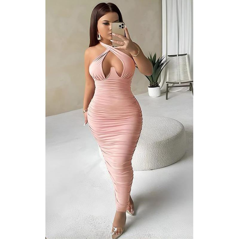 Backless Halter Sleeveless Dress