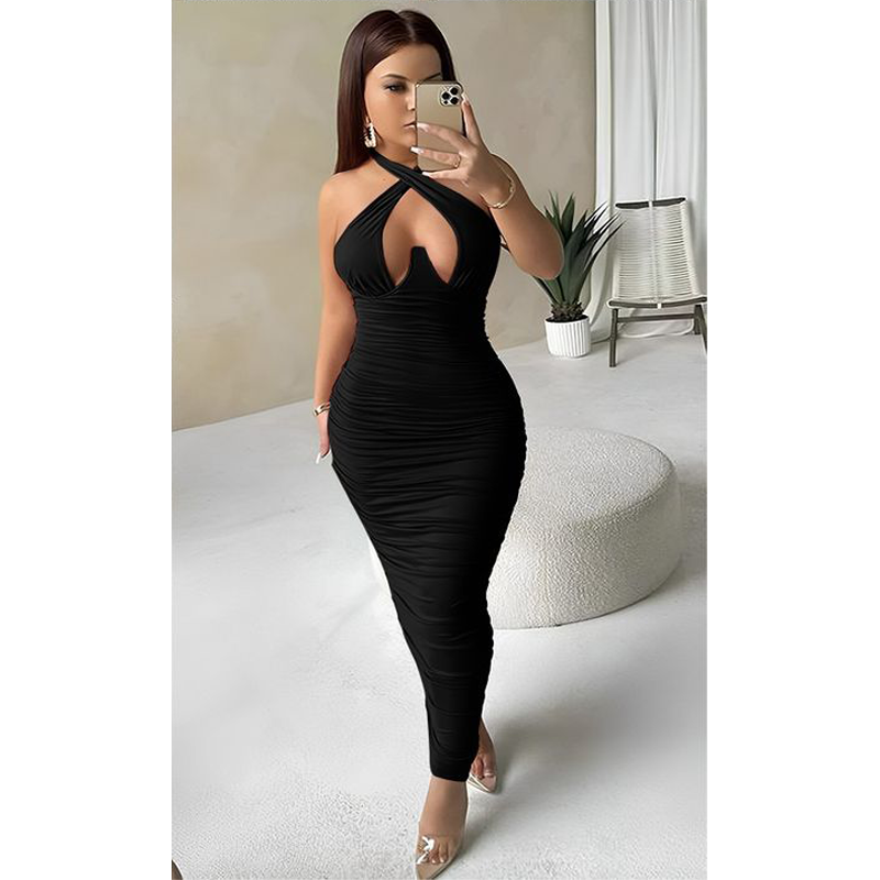 Backless Halter Sleeveless Dress