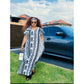 Black and white kaftan with matching head scarf