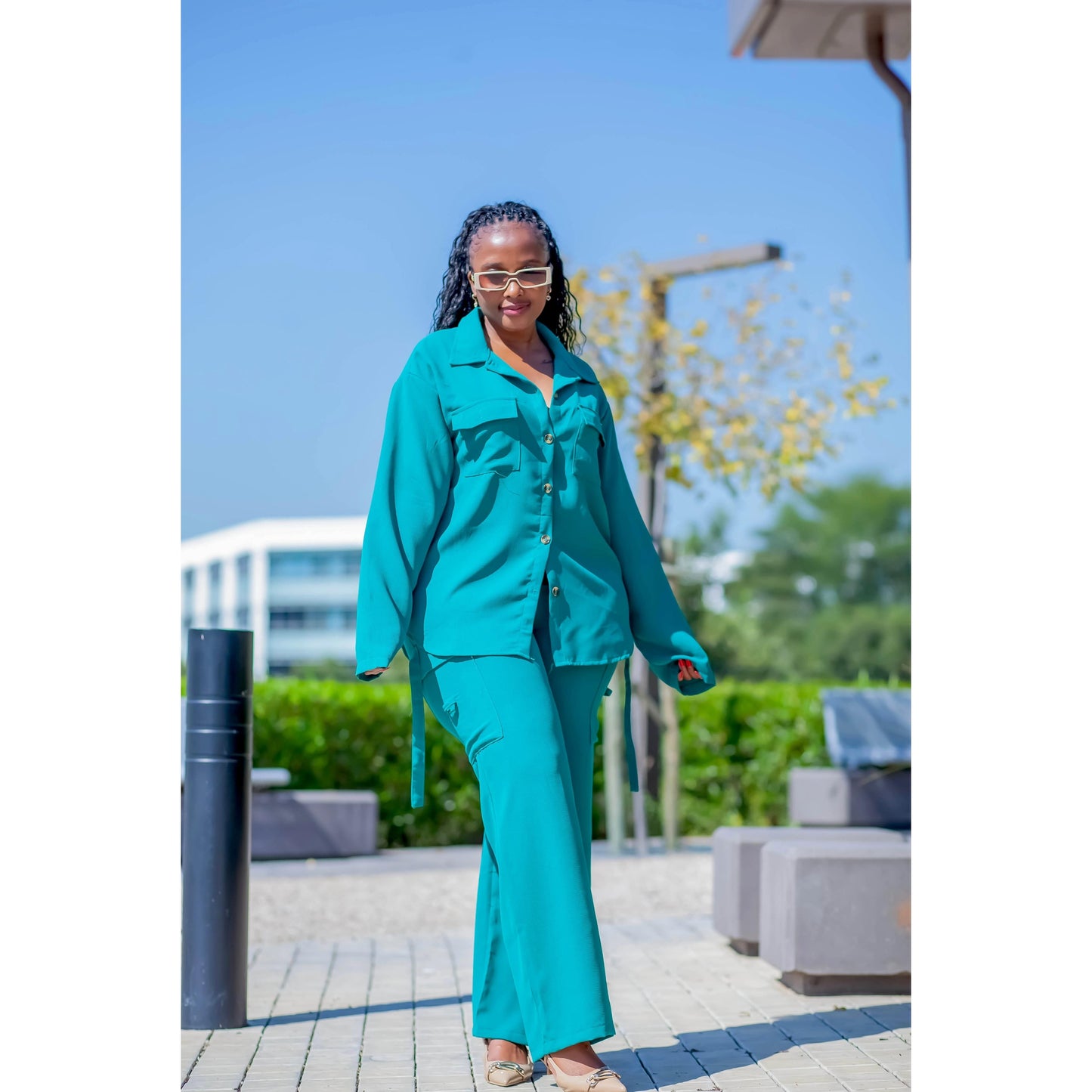 Casual Comfortable Linen Shirt And Pants Two Piece Set