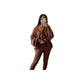 Solid Color Woolen Top and Pant Set