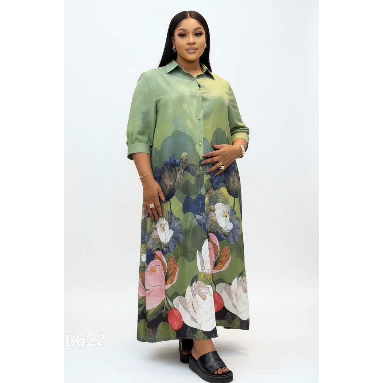 Floral Button Down Maxi Dress