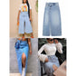 Denim Front Slit Skirt
