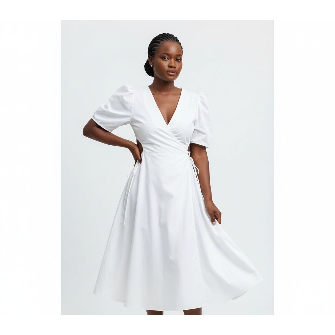 Short Sleeve V-Neck Dress