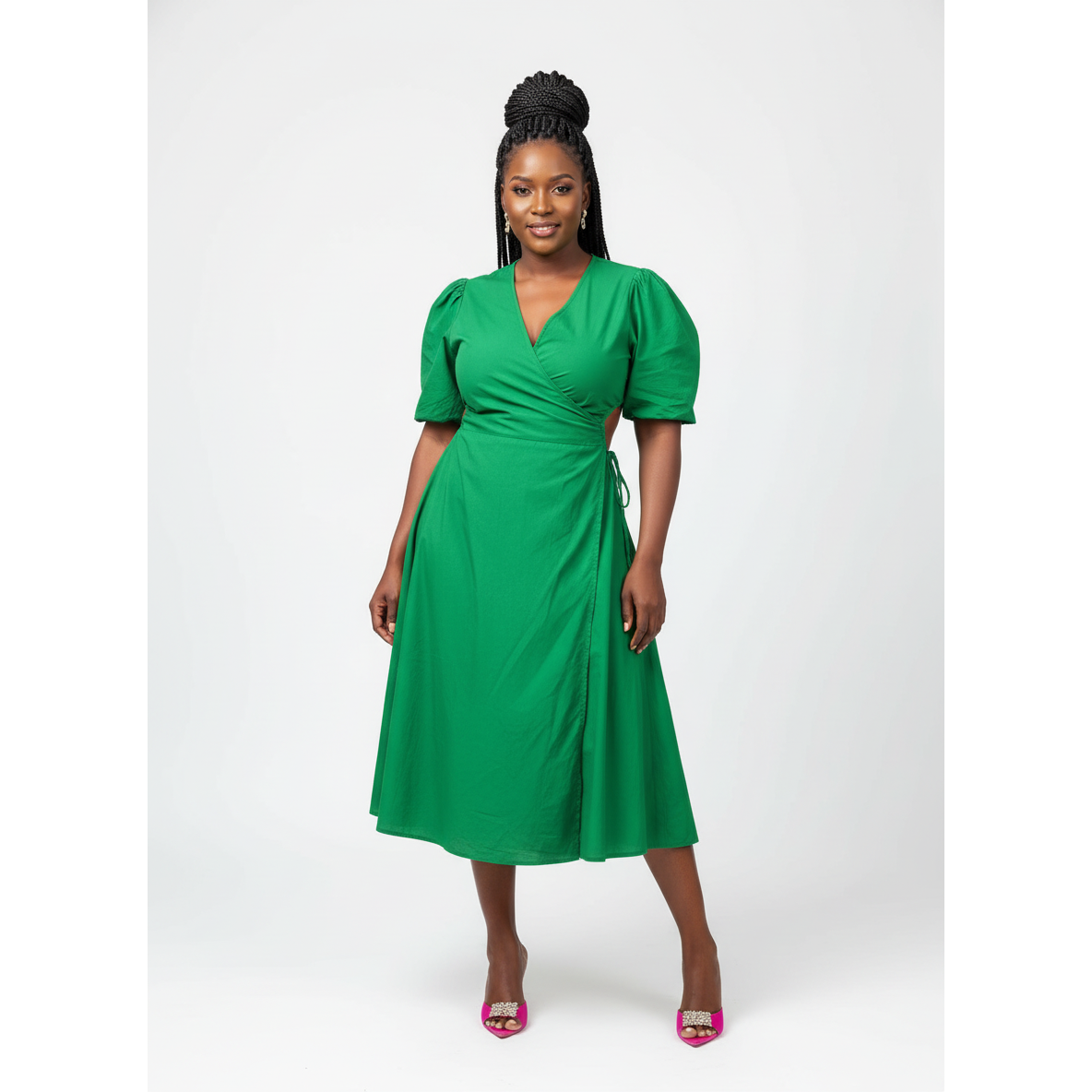 Short Sleeve V-Neck Dress