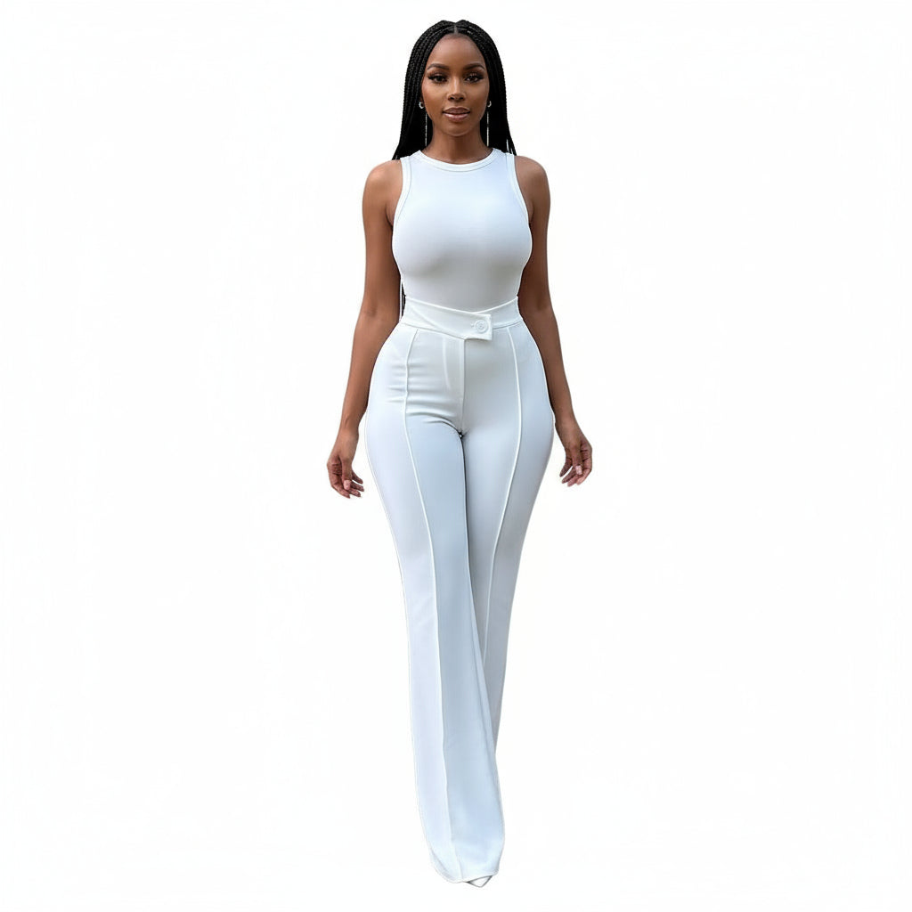 High Waisted Solid Color Pant