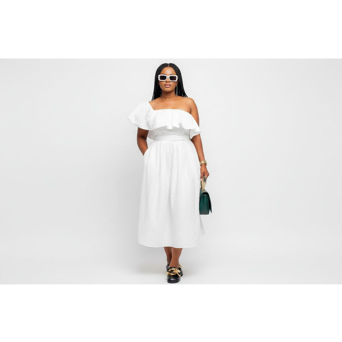 One Side Off Shoulder Top & Skirt Set