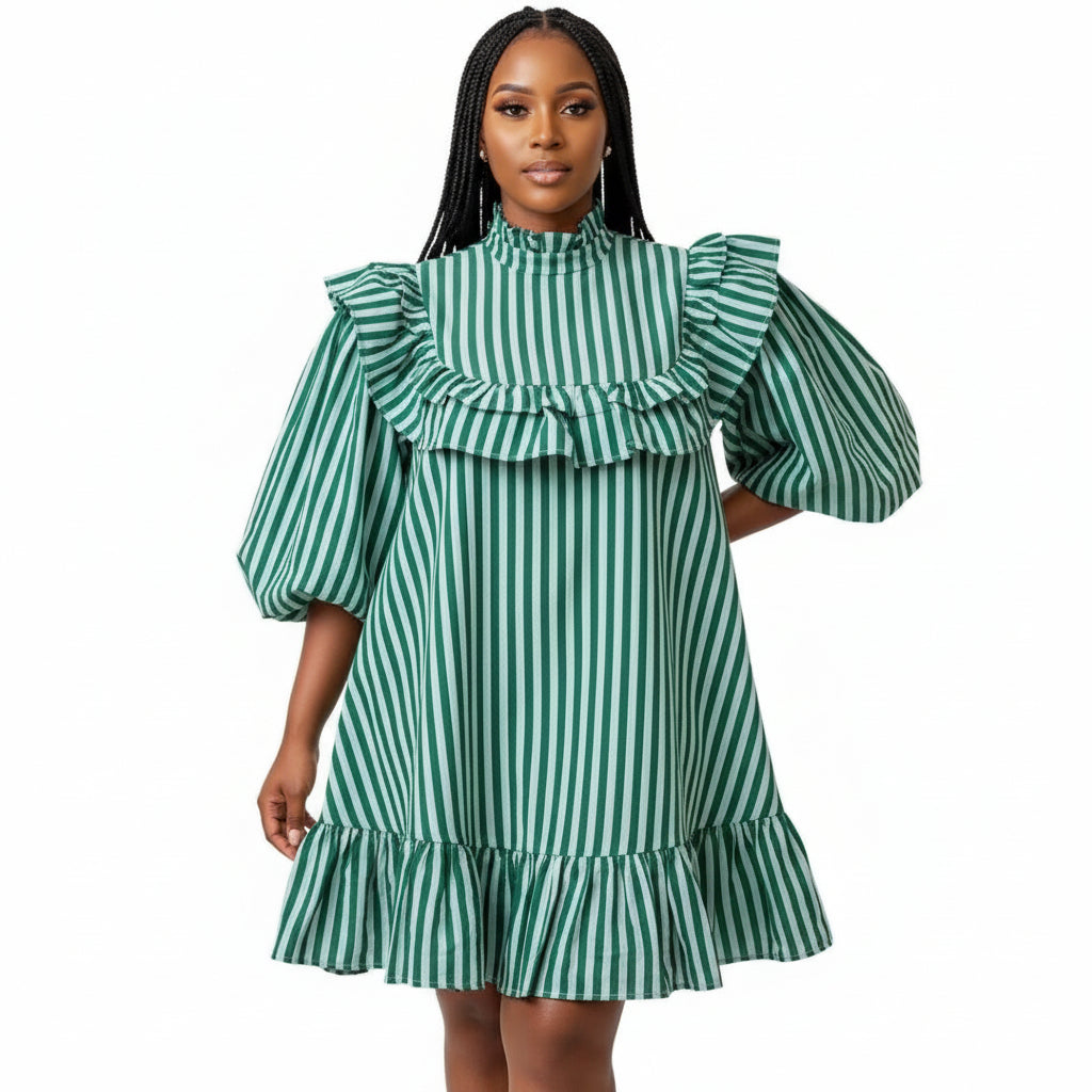 Round Neck Striped Dress