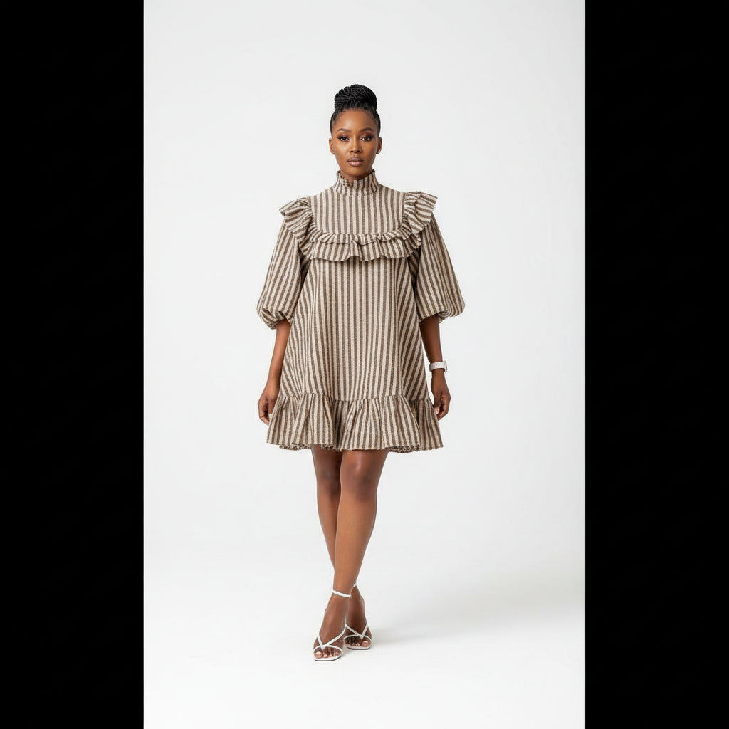 Round Neck Striped Dress