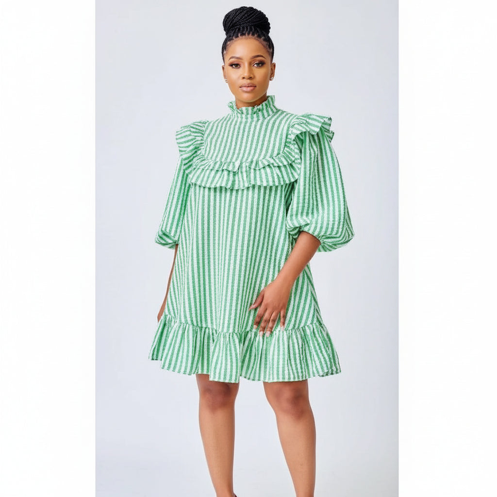 Round Neck Striped Dress