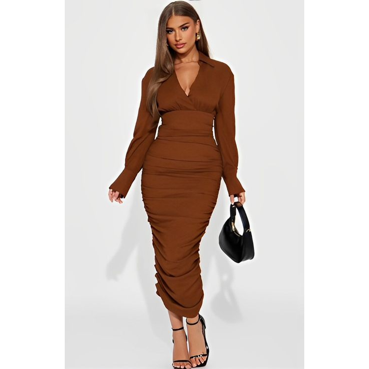 Long Sleeve V-Neck Dress