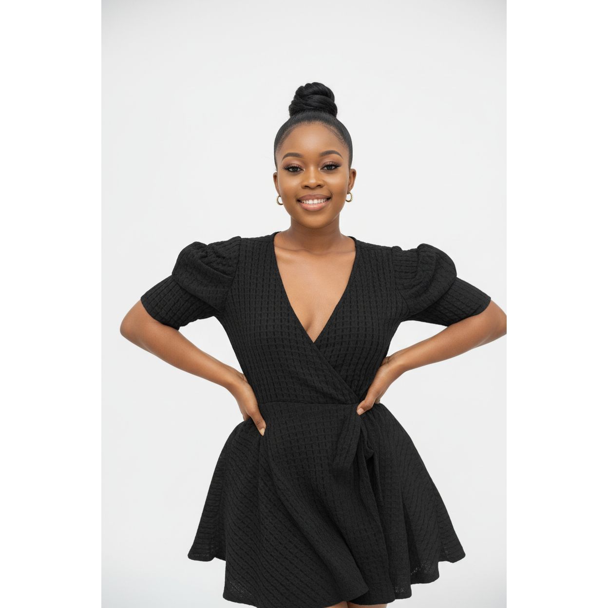 Short Sleeve V-Neck Dress
