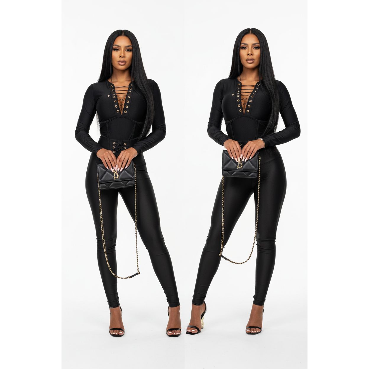 Casual Printed Solid Color Set