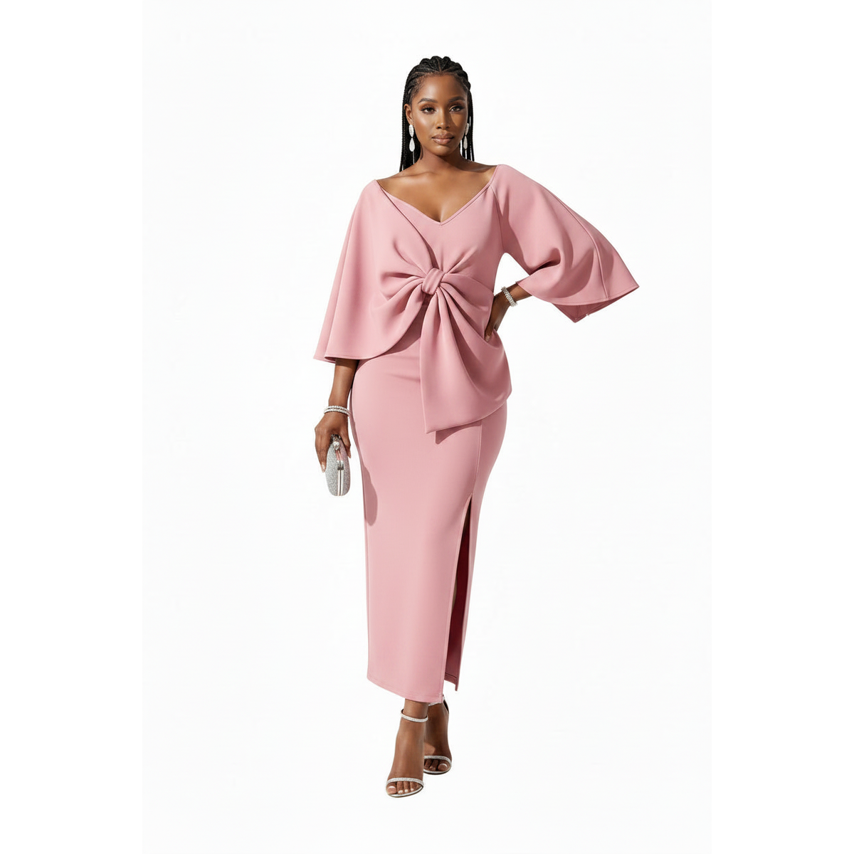 Bowknot Long Sleeve Dress