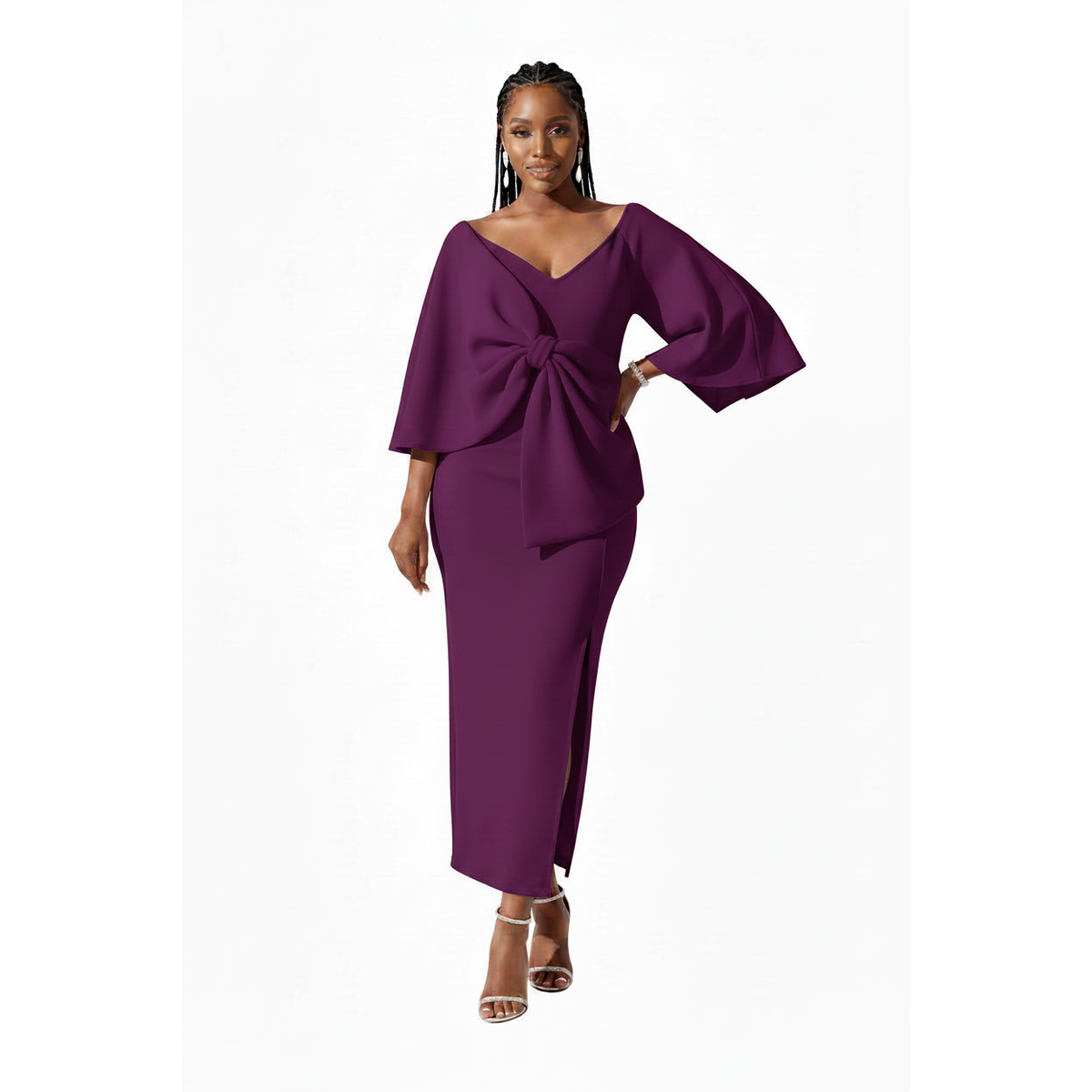 Bowknot Long Sleeve Dress