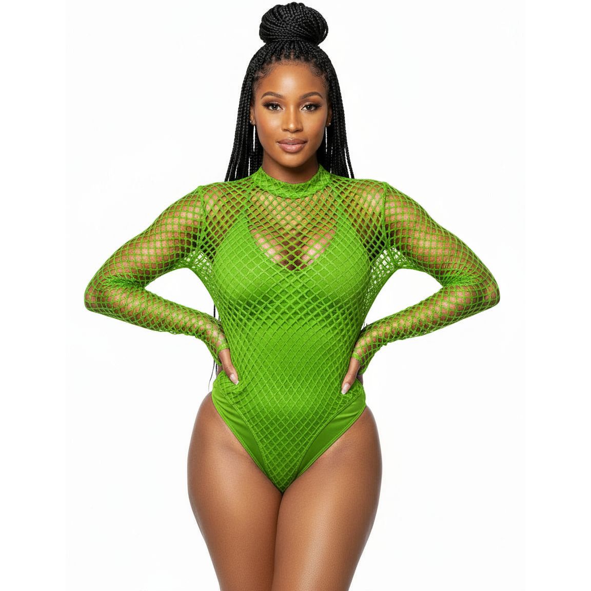 Fishnet Mesh Neon Swimsuit