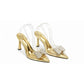 Clear Strap Bow Pointed-Toe Heels