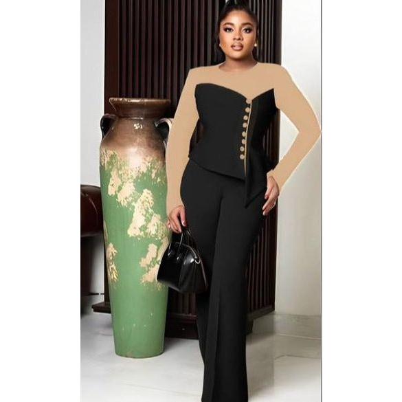 Vintage Buttoned Top & Pant Set