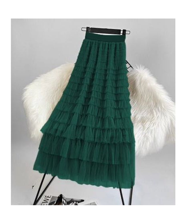 Feather High Waisted Tulle Skirt
