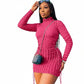 Long Sleeve Turtleneck Bodycon Dress