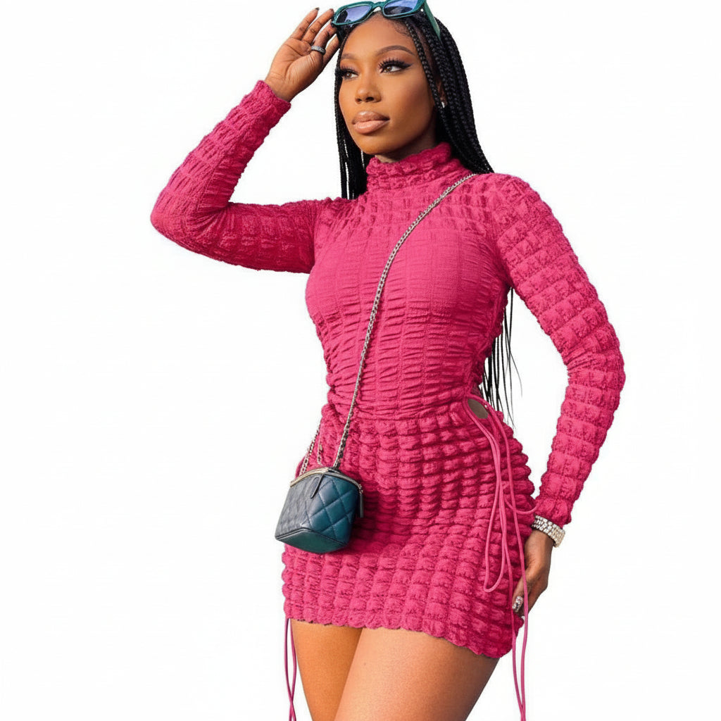Long Sleeve Turtleneck Bodycon Dress